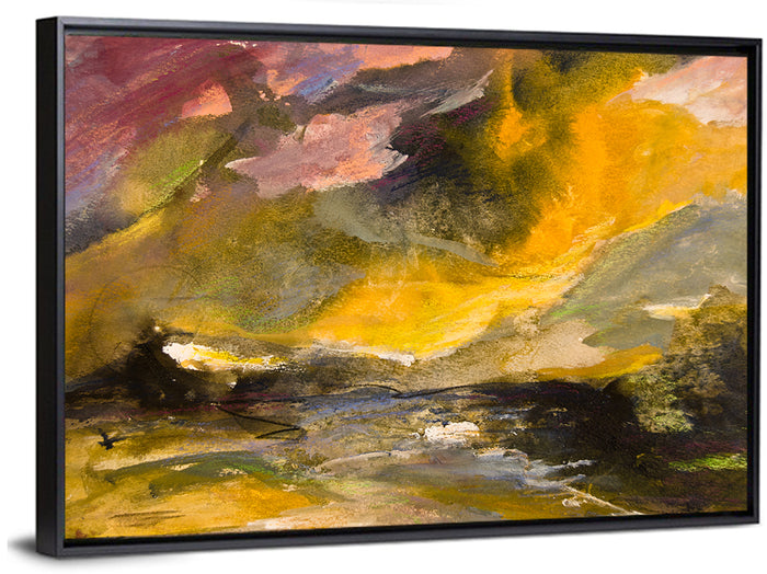 Coastal Storm Over Distant Water Wall Art as a framed canvas