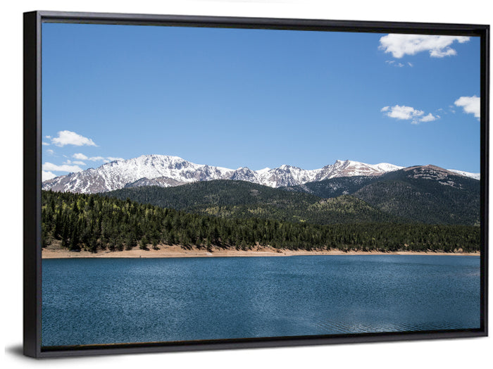 Pikes Peak from Crystal Lake Wall Art as a framed canvas