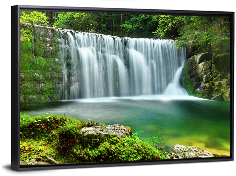 Emerald Forest Waterfall Wall Art