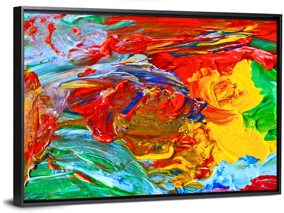 Random Colors Brush Abstract Wall Art