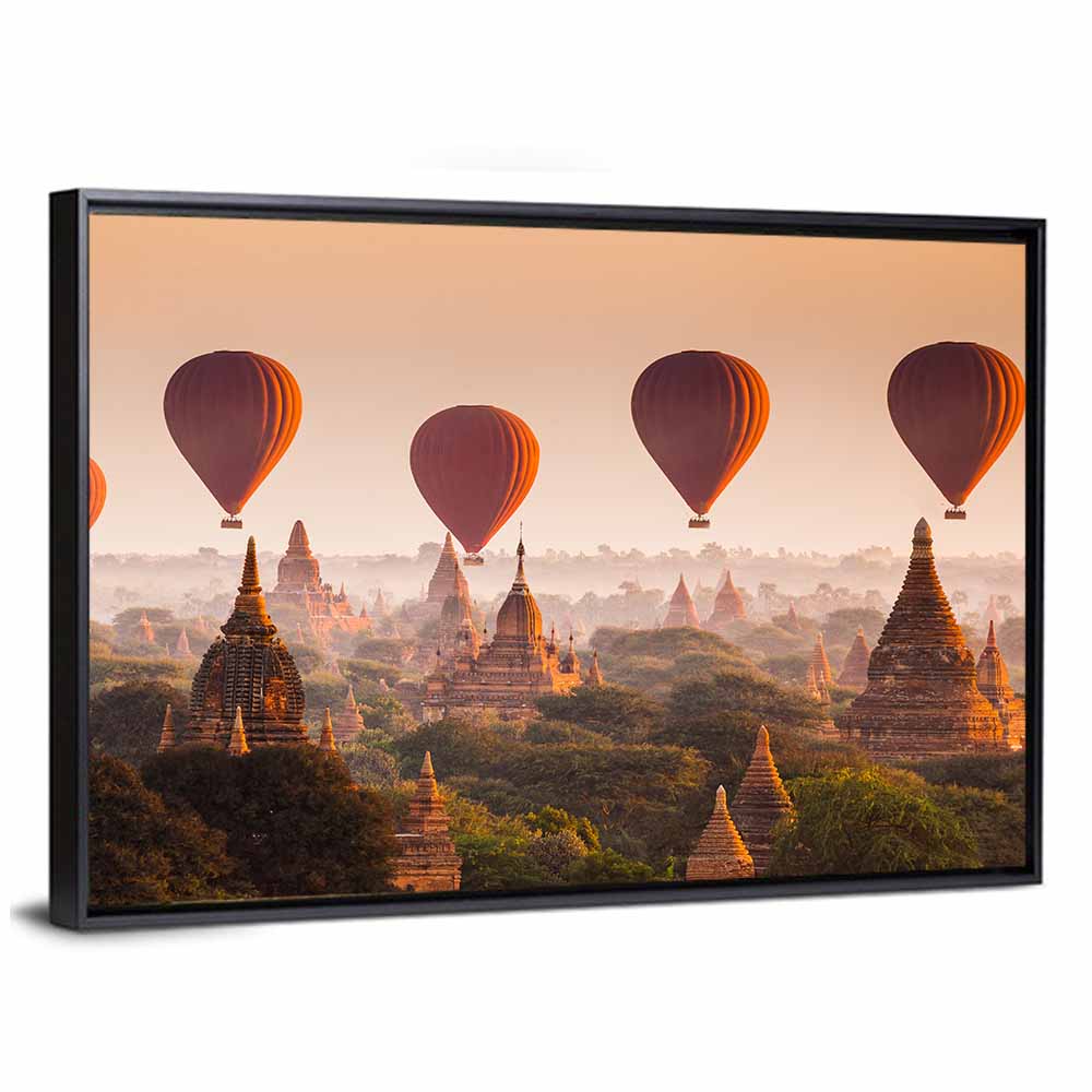 Balloon Over Bagan Wall Art