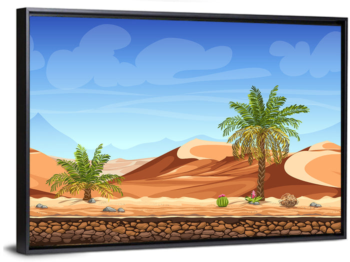 Digital Desertscape Wall Art as a framed canvas