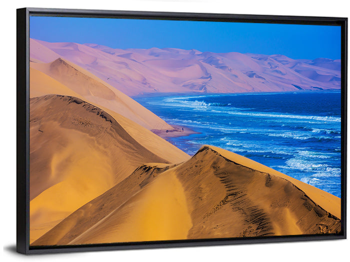Sandwich Harbour Dunes Meet the Atlantic Wall Art as a framed canvas
