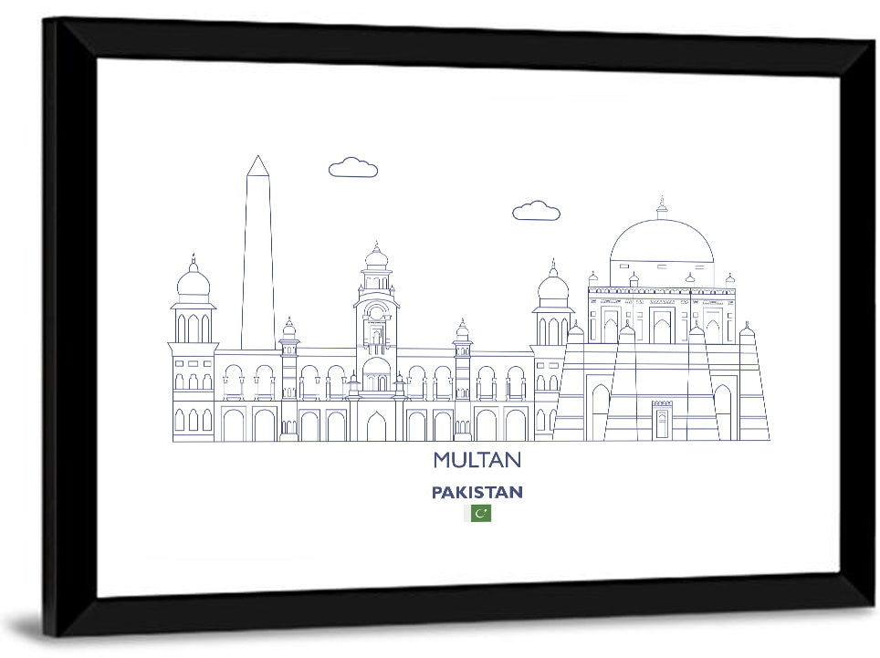 Multan City Skyline Wall Art