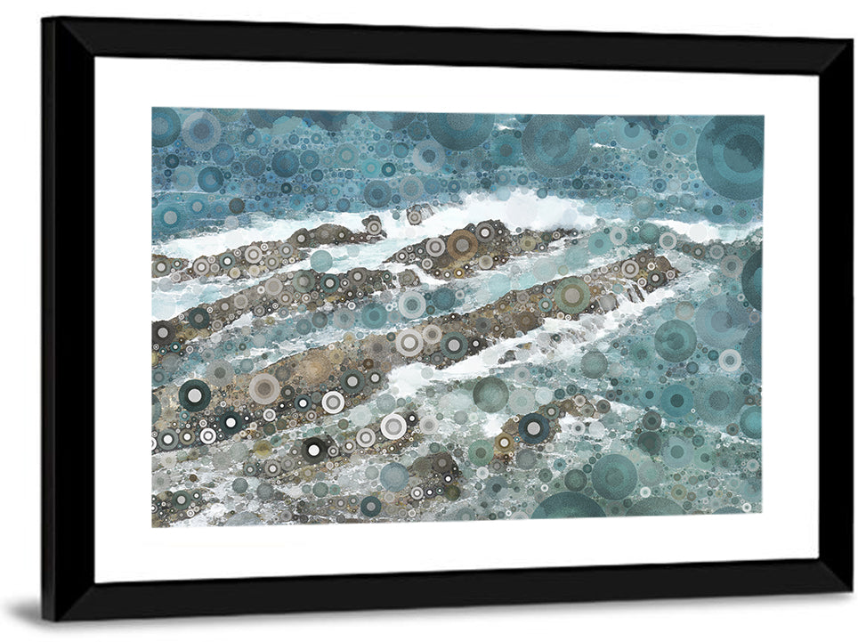 Mosaic Ocean Wave Abstract Wall Art