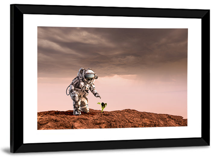 Martian Seedling Concept Wall Art as a framed print