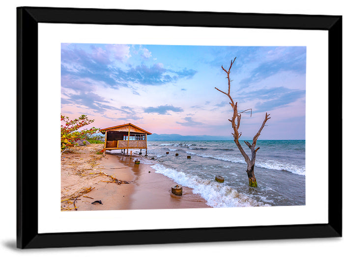 Tanganyika Shoreline at Dusk Wall Art as a framed print