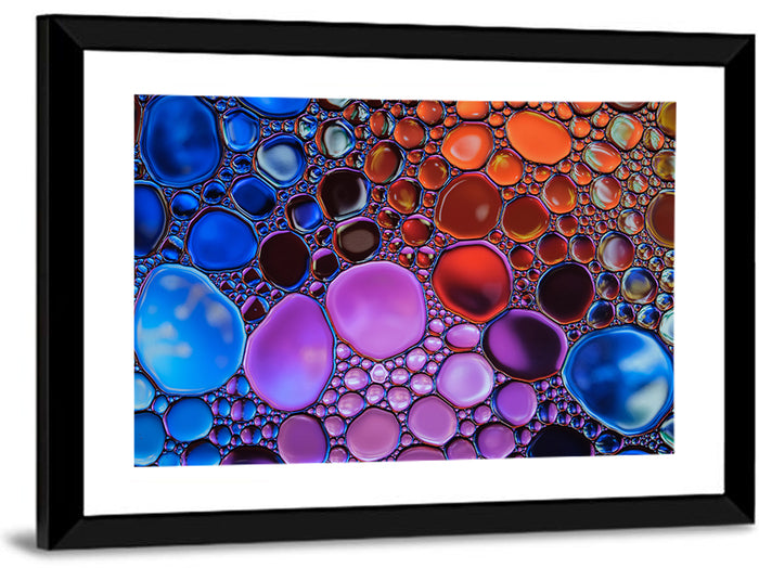 Flowing Bubbles Abstract Wall Art as a framed print