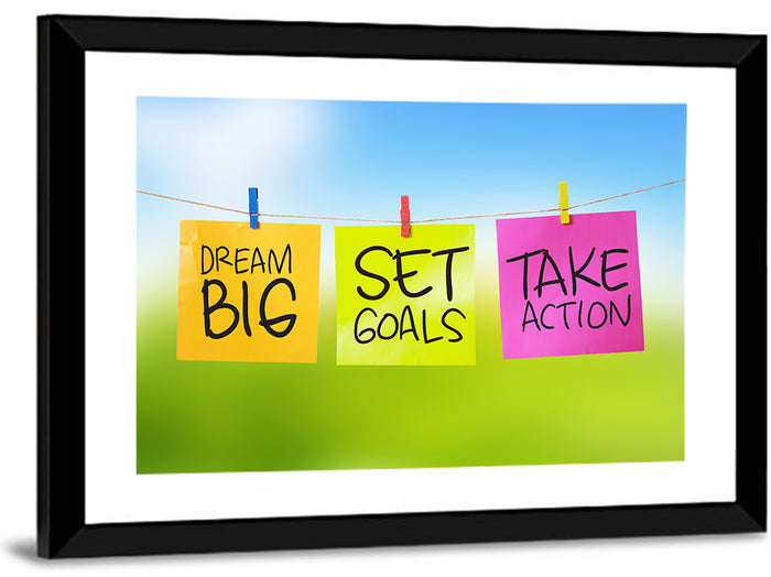 Dream Big Sticky Note Trio Wall Art as a framed print