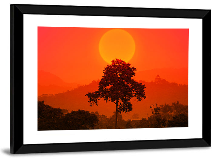 African Summer Sunset Wall Art as a framed print