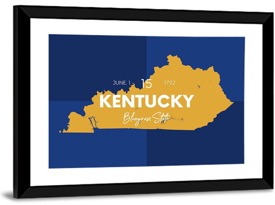 Kentucky State Map Wall Art