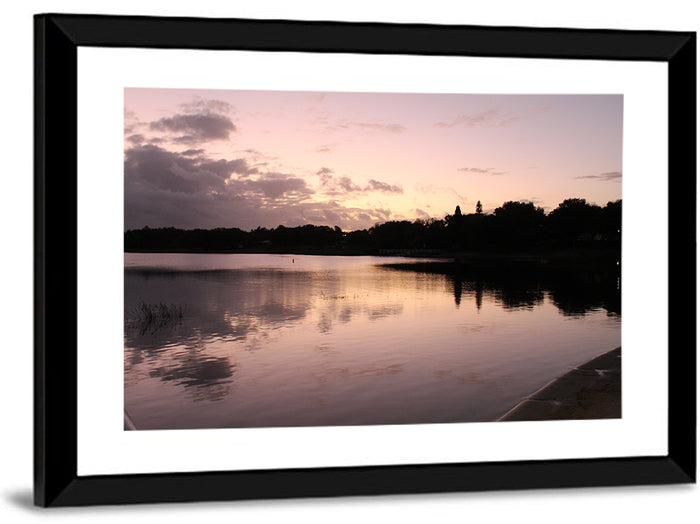Lake Eva Dusk Reflection Wall Art as a framed print