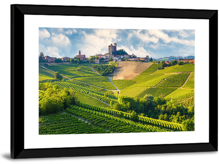Grinzane Cavour Vineyards Wall Art as a framed print