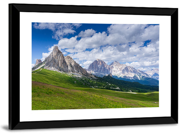 Passo Giau Meadow, Tofanes Dolomites Wall Art as a framed print