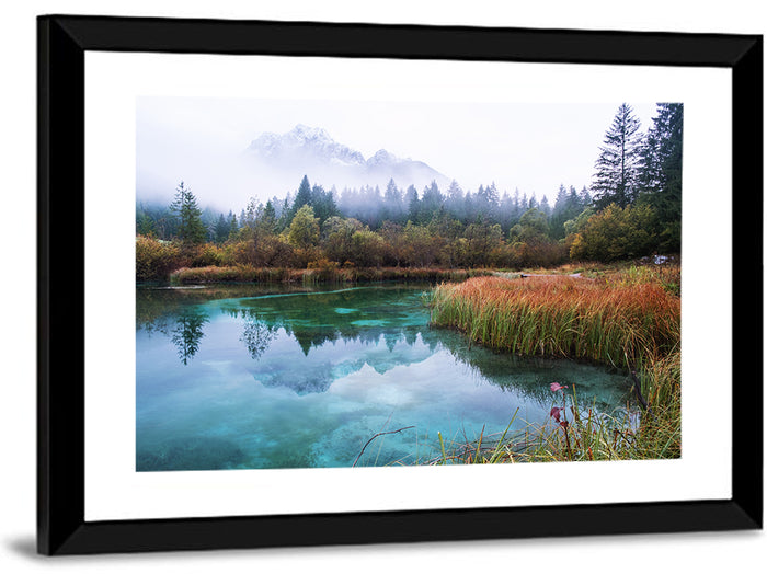 Lake Zelenci Reflections Wall Art as a framed print