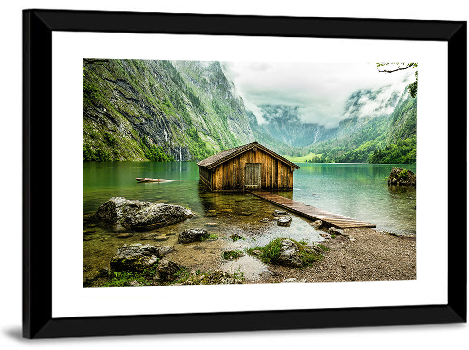 Lake Obersee Boathouse Wall Art