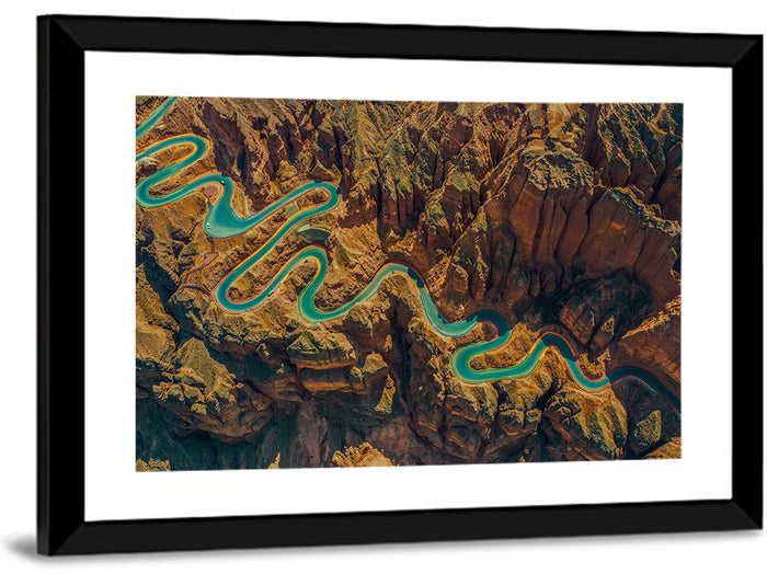 Twisted Mountain Road Wall Art as a framed print