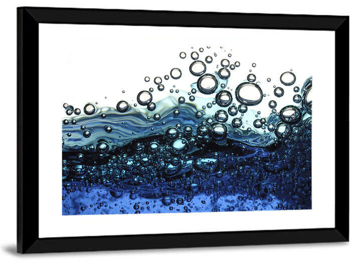 Underwater Bubbles Wall Art as a framed print