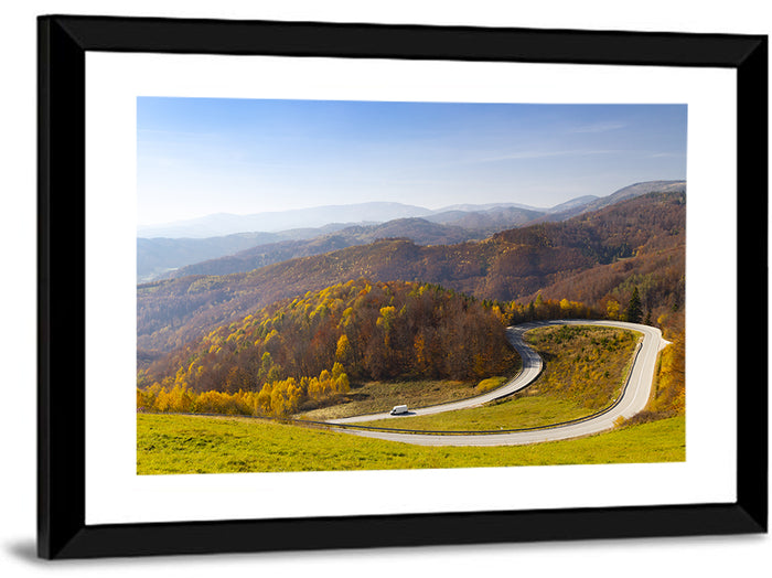 Slovensky Raj Winding Road Wall Art as a framed print