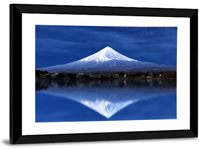 Mount Fuji Reflected on Lake Kawaguchiko Wall Art as a framed print