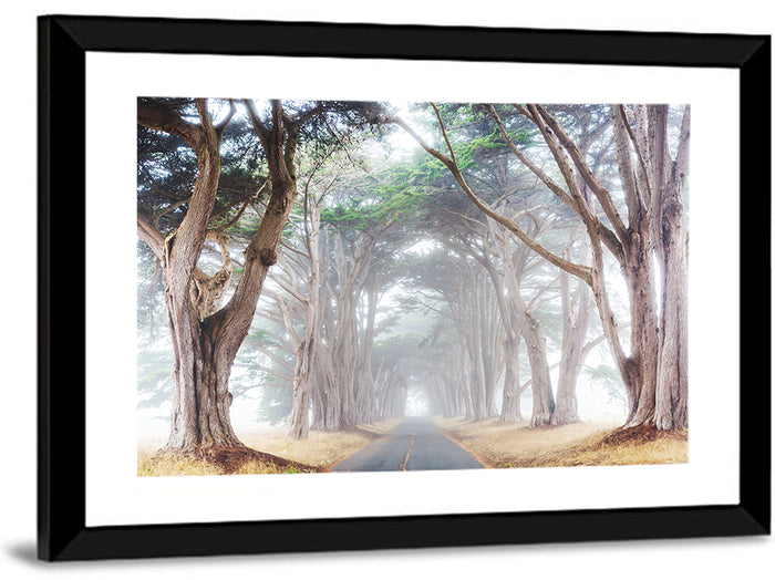 Misty Morning Alleyway Wall Art as a framed print