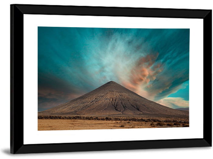 Volcanic Cone at Golden Hour Wall Art as a framed print