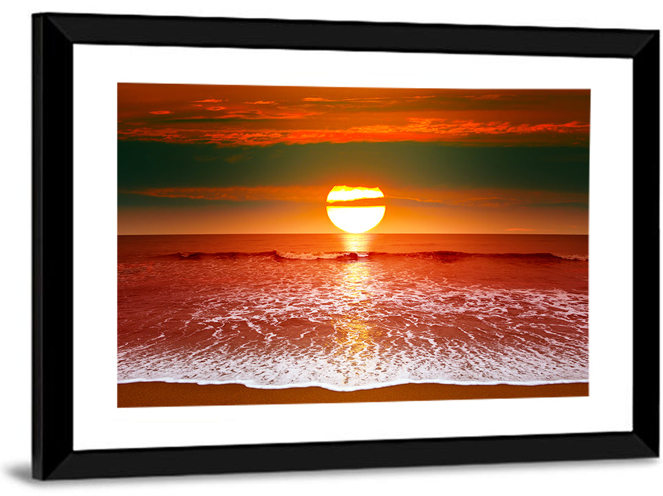 Sunset Over Ocean Wall Art