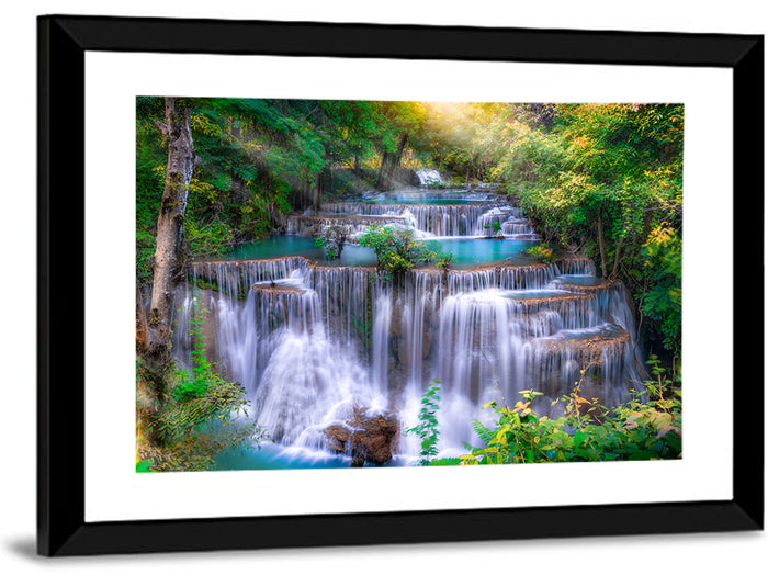 Huai Mae Kamin Waterfall Wall Art as a framed print