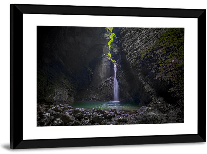 Kozjak Waterfall Wall Art as a framed print