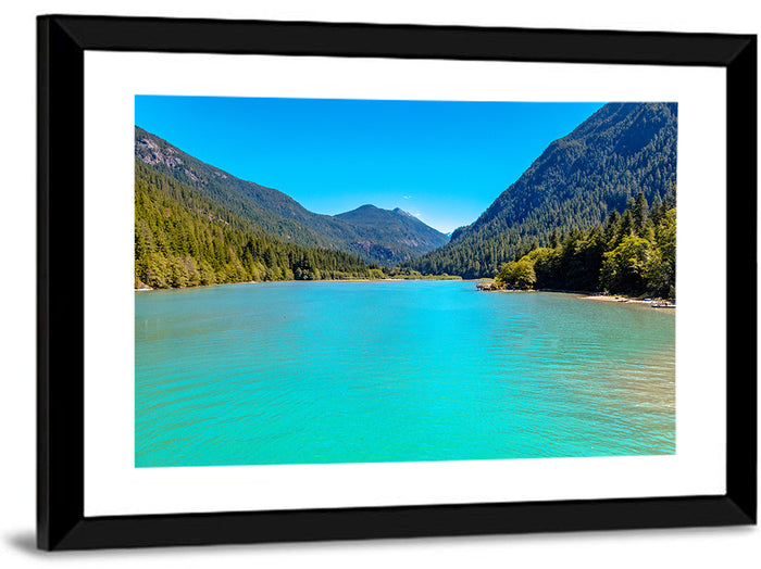 Diablo Lake Turquoise View Wall Art as a framed print