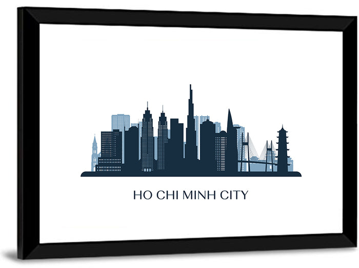 Ho Chi Minh City Skyline Wall Art as a framed print