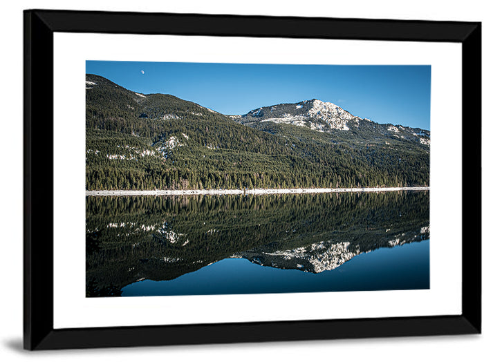 Kachess Lake Moon Reflection Wall Art as a framed print