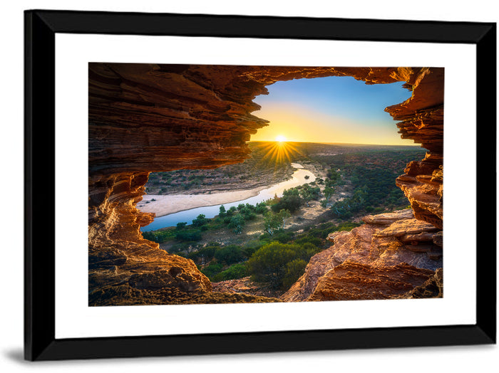 Nature's Window Sunrise, Kalbarri Wall Art as a framed print