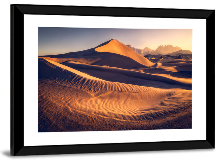 Tabuk Golden Hour Dunes Wall Art as a framed print