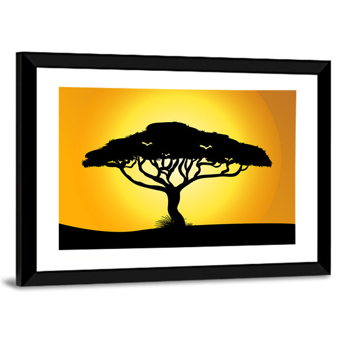 Acacia at Sunset Wall Art as a framed print