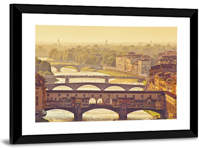 Ponte Vecchio at Golden Hour Wall Art as a framed print