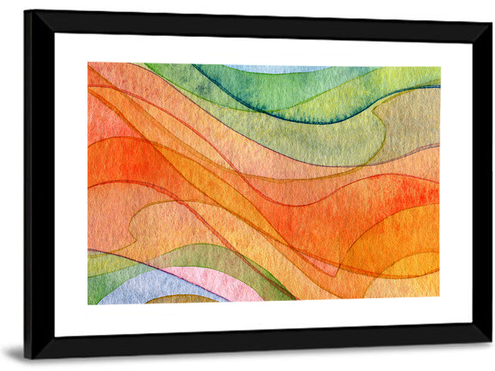 Flying Waves Abstract Wall Art as a framed print