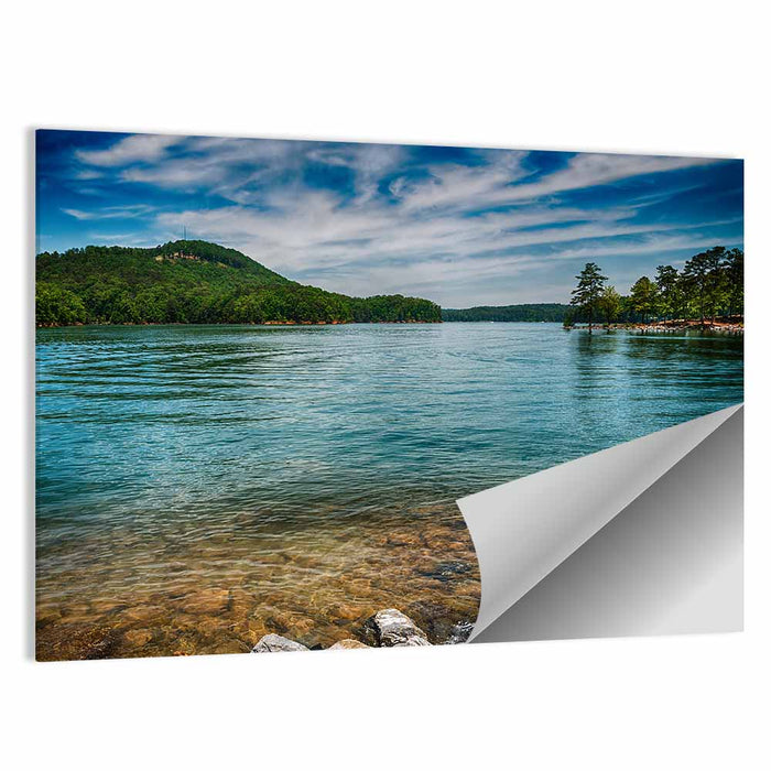 Lake Allatoona Rocky Shoreline Wall Art as a poster print