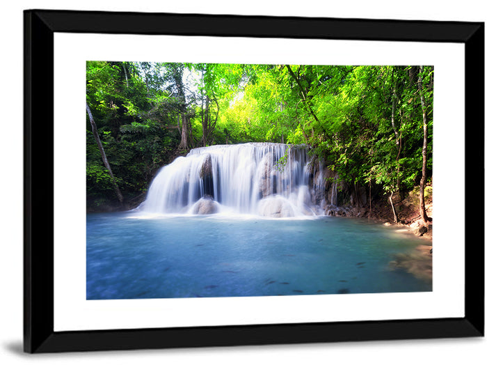 Erawan Waterfall Emerald Pool Wall Art as a framed print