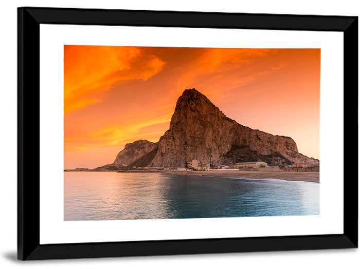 Rock of Gibraltar at Sunset Wall Art as a framed print