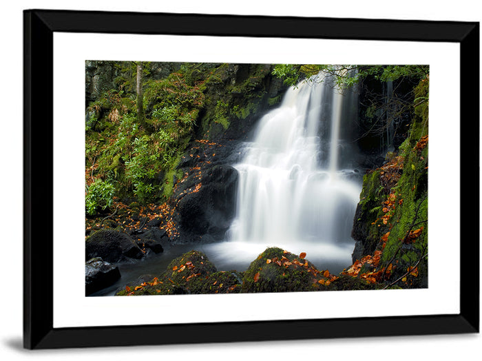 Autumn Waterfall in Tobermory Wall Art as a framed print