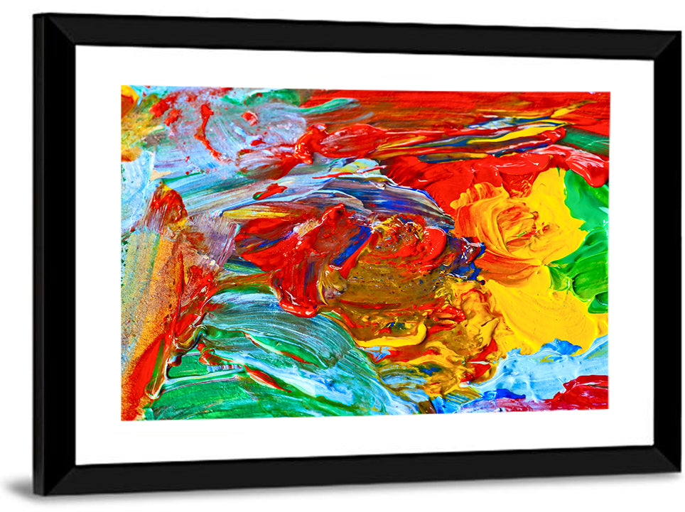 Random Colors Brush Abstract Wall Art