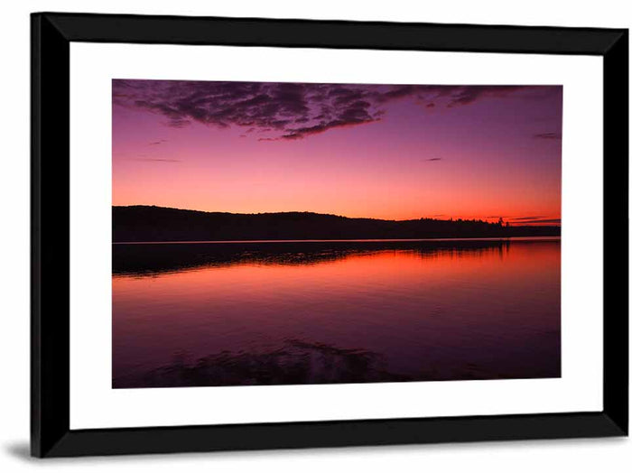 Sunset Over Algonquin Lake Wall Art as a framed print