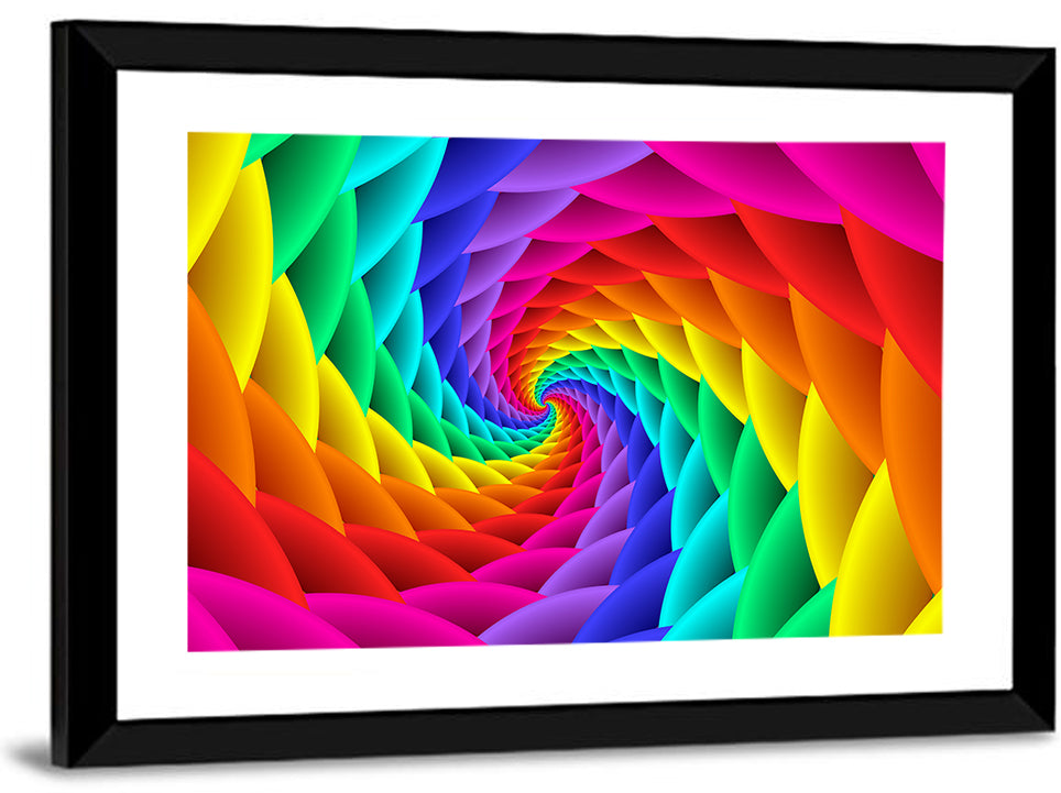 Spiral Rainbow Tunnel Wall Art
