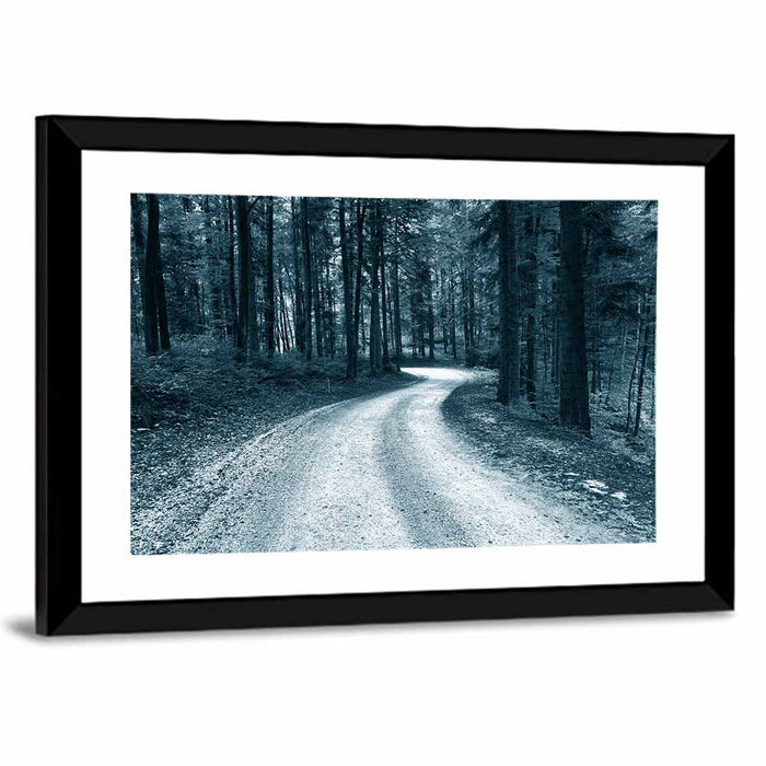 Sandy Forest Road at Dusk Wall Art as a framed print
