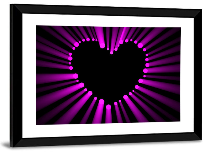 Glowing Heart Wall Art as a framed print