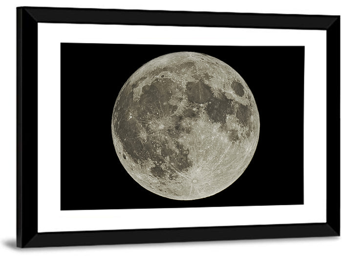 Full Moon with Tycho Rays Wall Art as a framed print
