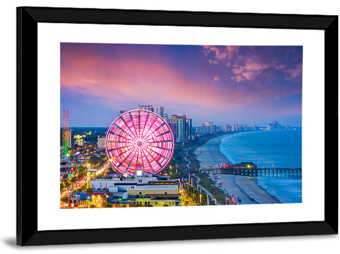 Myrtle Beach Skywheel at Twilight Wall Art as a framed print