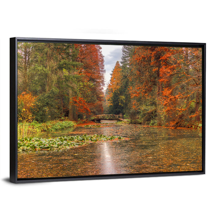 Simeria Arboretum Autumn Lake Wall Art as a framed canvas