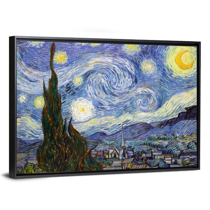Starry Night Over Saint-rémy Wall Art as a framed canvas
